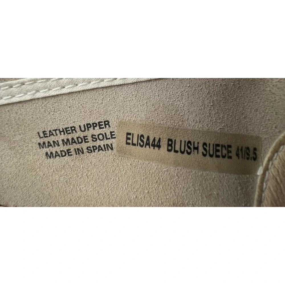 MACARENA Scalloped Suede Espadrille Flats Beige Blush Sz 9.5 Spain Boho Coastal